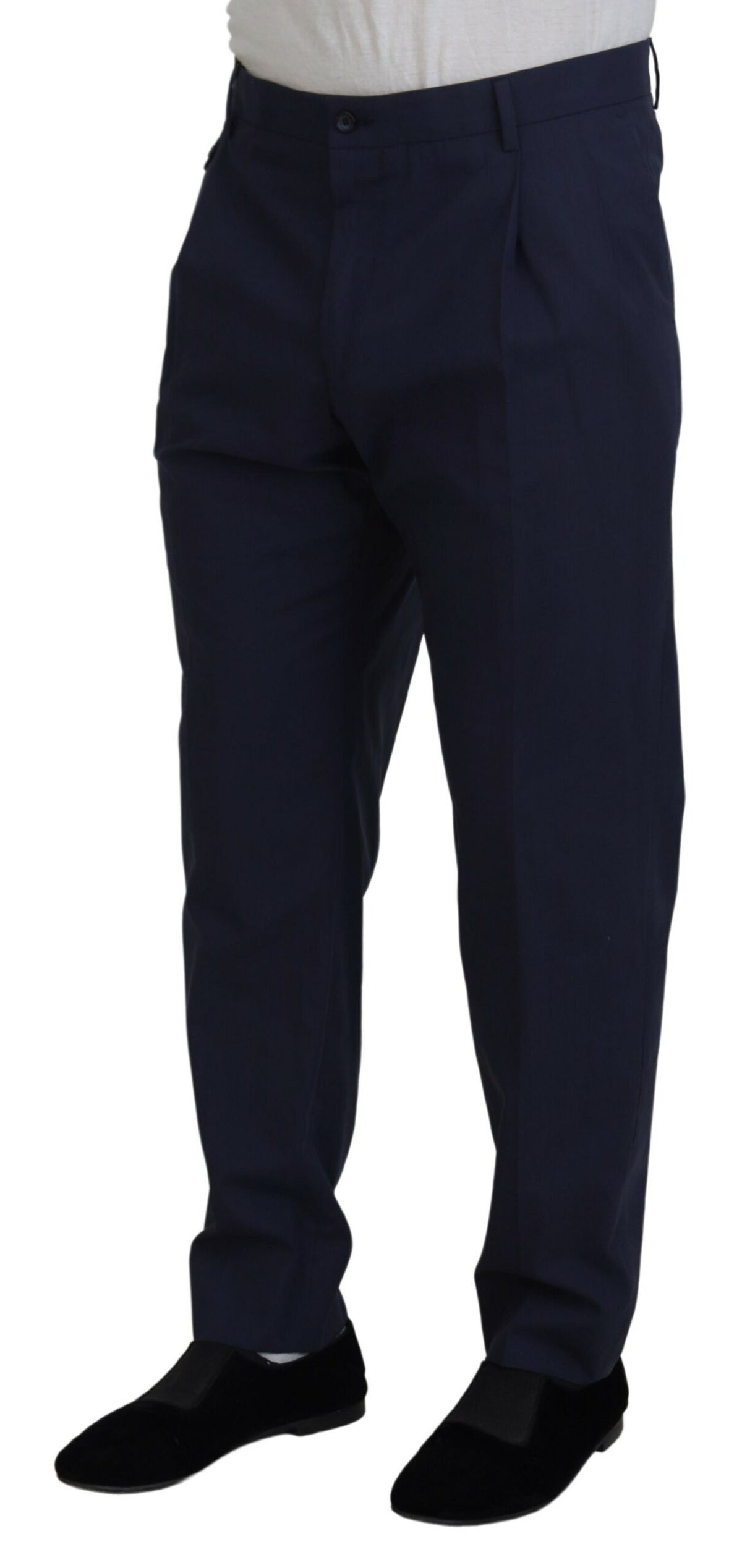 Pantalon Chino Formel en Coton Bleu Foncé de Dolce &amp; Gabbana