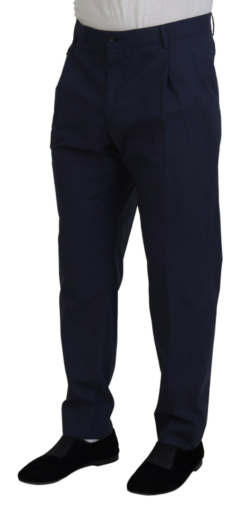 Pantalon Chino Formel en Coton Bleu Foncé de Dolce &amp; Gabbana