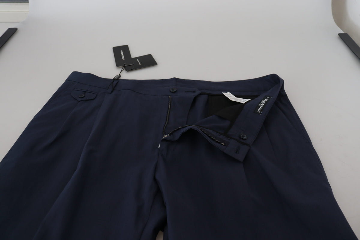 Pantalon Chino Formel en Coton Bleu Foncé de Dolce &amp; Gabbana