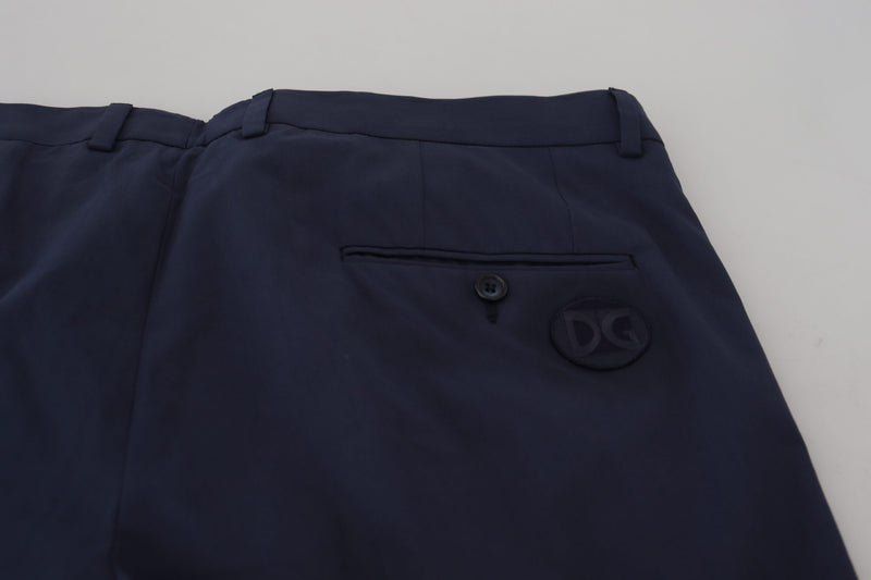 Pantalon Chino Formel en Coton Bleu Foncé de Dolce &amp; Gabbana
