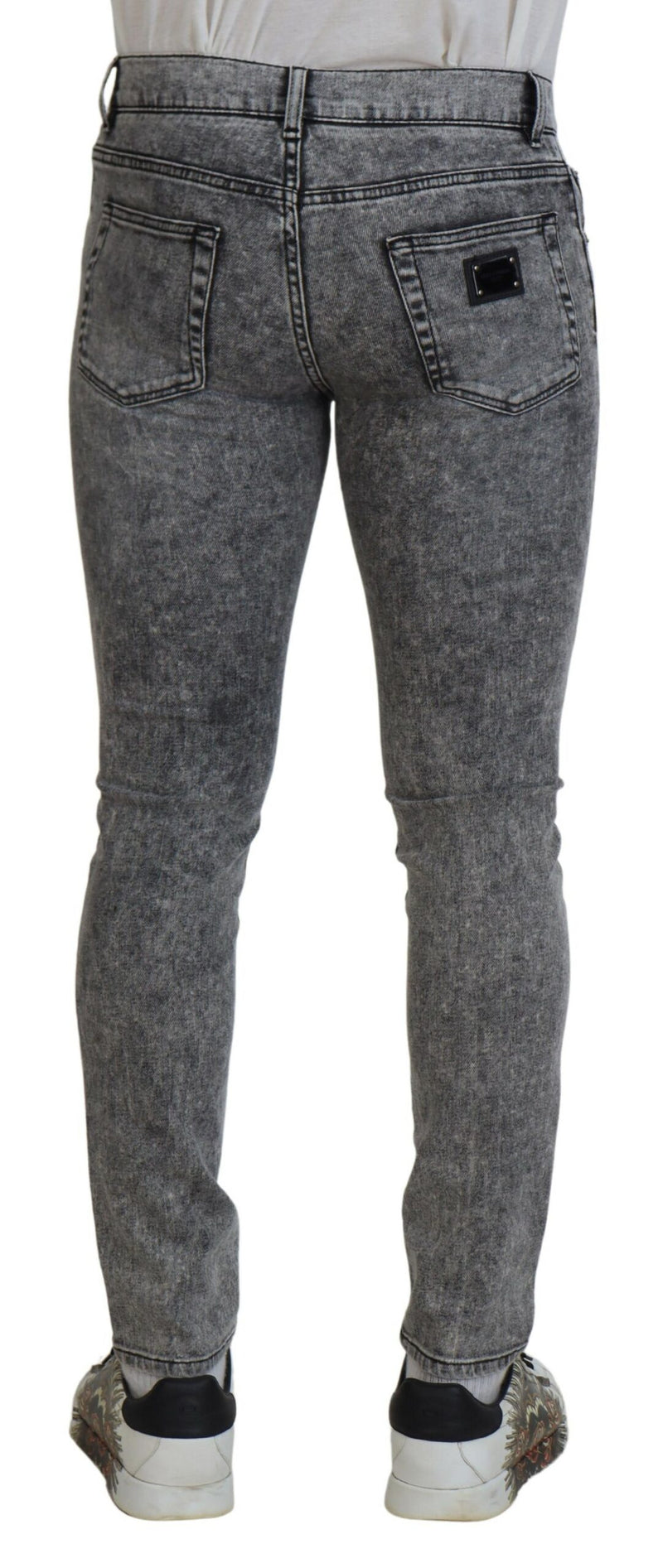 Jean slim en coton délavé gris Dolce &amp; Gabbana pour homme