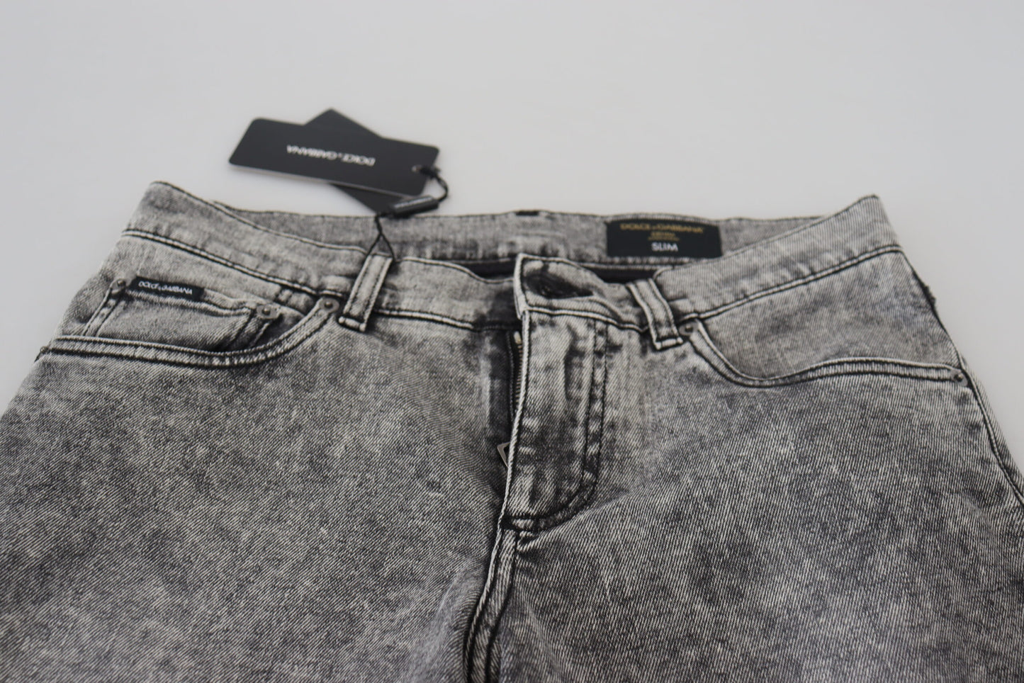 Jean slim en coton délavé gris Dolce &amp; Gabbana pour homme