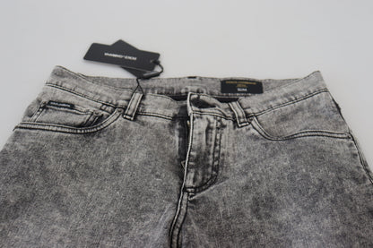 Jean slim en coton délavé gris Dolce &amp; Gabbana pour homme