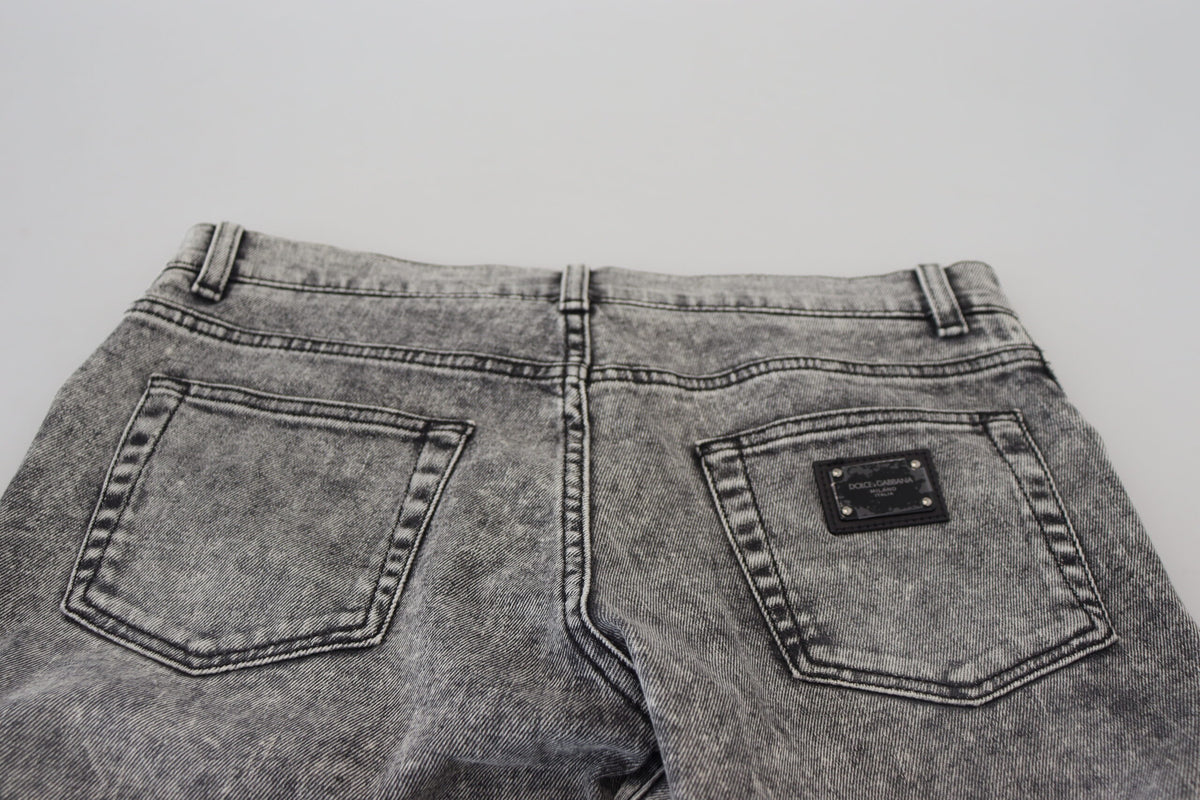 Jean slim en coton délavé gris Dolce &amp; Gabbana pour homme
