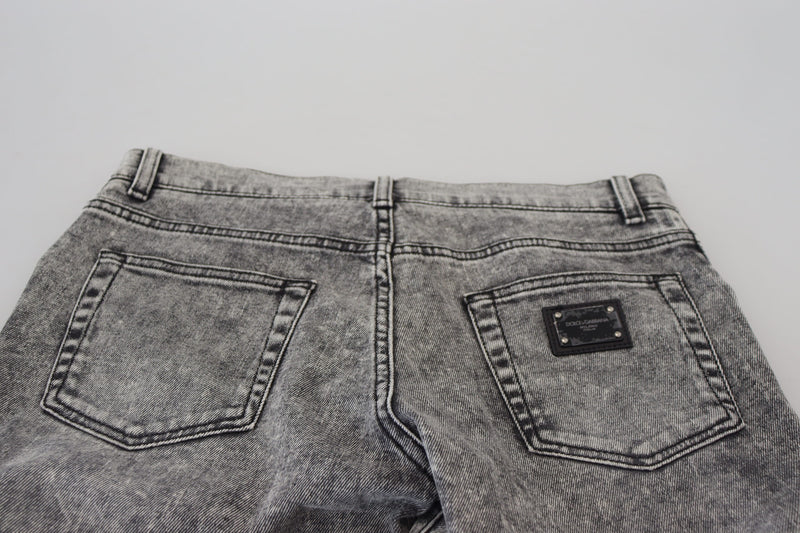 Jean slim en coton délavé gris Dolce &amp; Gabbana pour homme