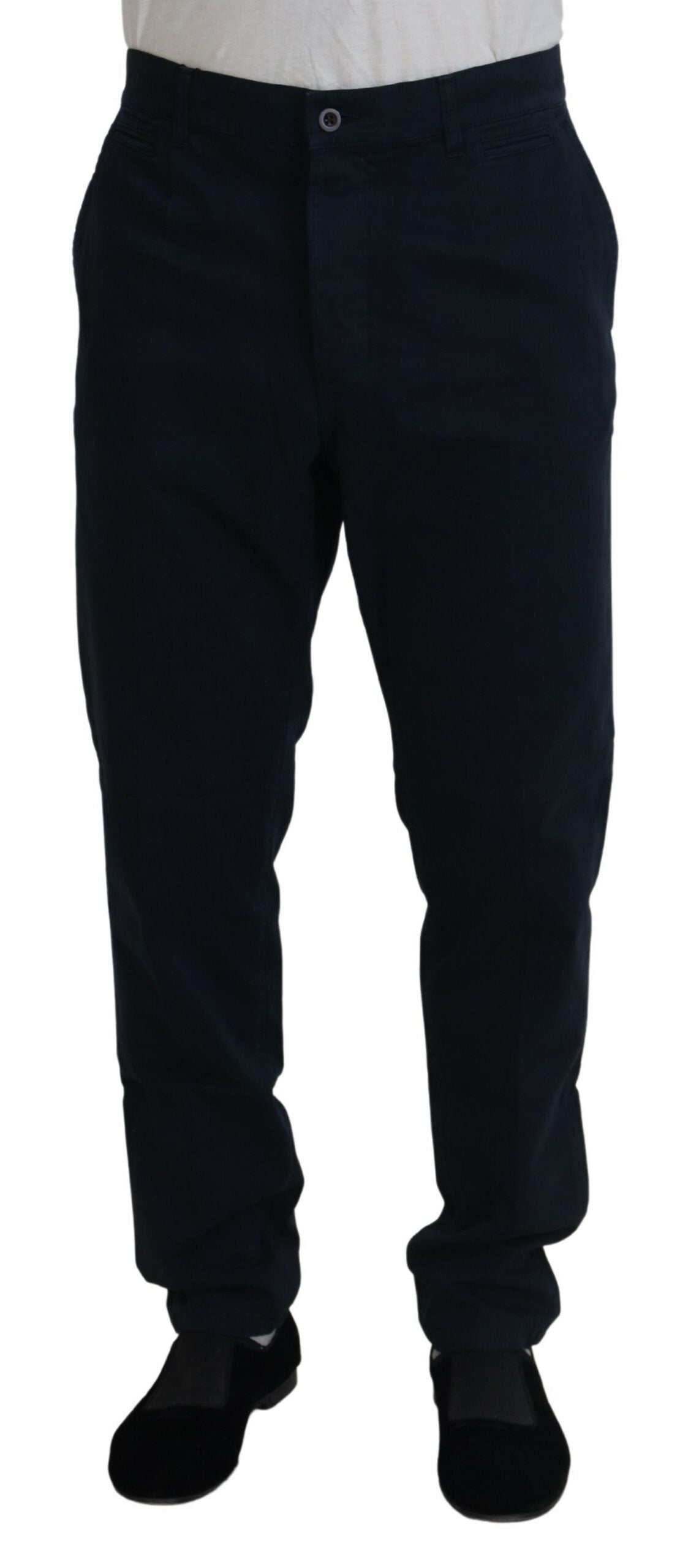 Pantalon habillé pour homme en coton bleu Dolce &amp; Gabbana