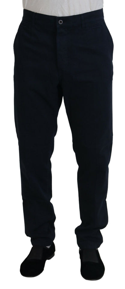 Pantalon habillé pour homme en coton bleu Dolce &amp; Gabbana
