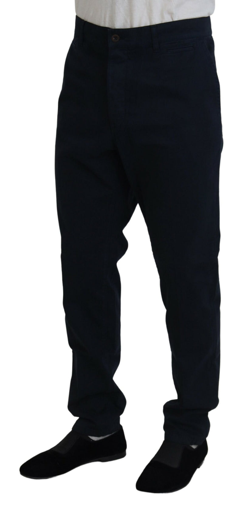 Pantalon habillé pour homme en coton bleu Dolce &amp; Gabbana