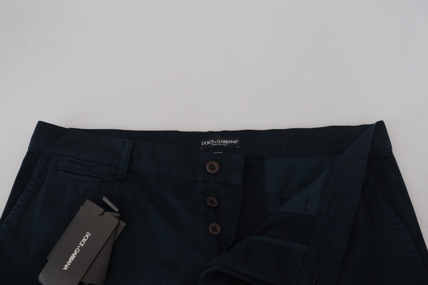 Pantalon habillé pour homme en coton bleu Dolce &amp; Gabbana