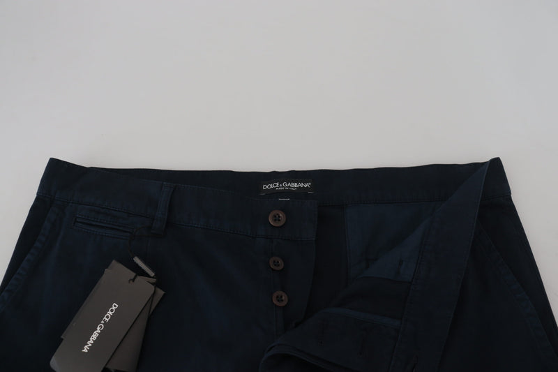 Pantalon habillé pour homme en coton bleu Dolce &amp; Gabbana
