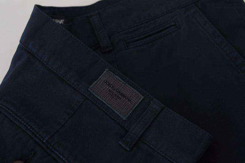 Pantalon habillé pour homme en coton bleu Dolce &amp; Gabbana