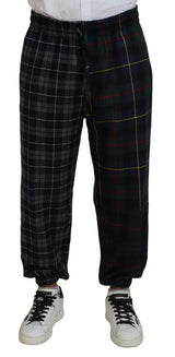 Pantalon de jogging en laine à carreaux multicolores pour homme de Dolce &amp; Gabbana