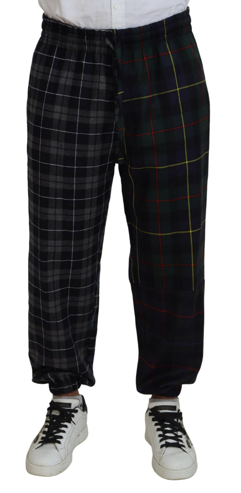 Pantalon de jogging en laine à carreaux multicolores pour homme de Dolce &amp; Gabbana