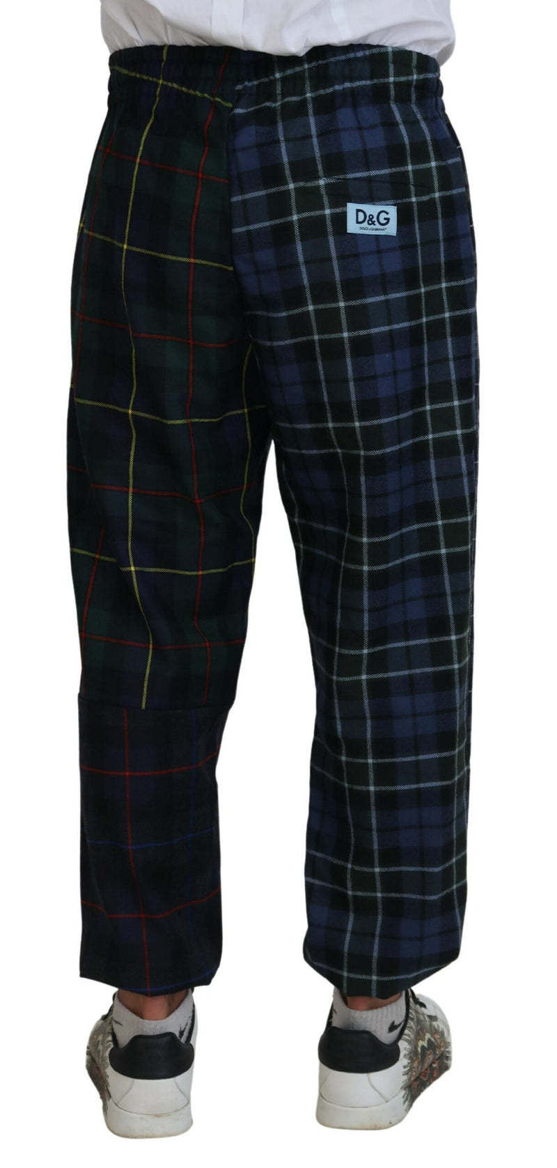 Pantalon de jogging en laine à carreaux multicolores pour homme de Dolce &amp; Gabbana