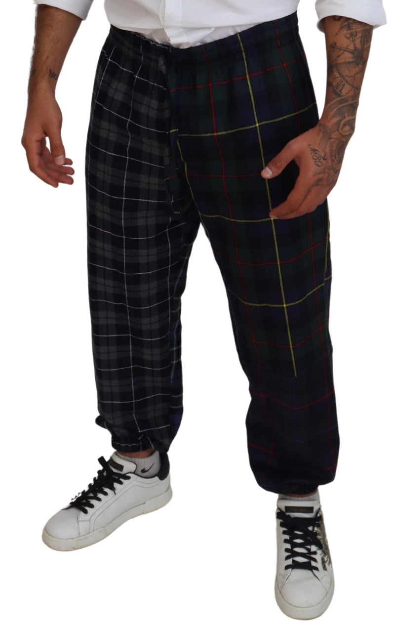 Pantalon de jogging en laine à carreaux multicolores pour homme de Dolce &amp; Gabbana