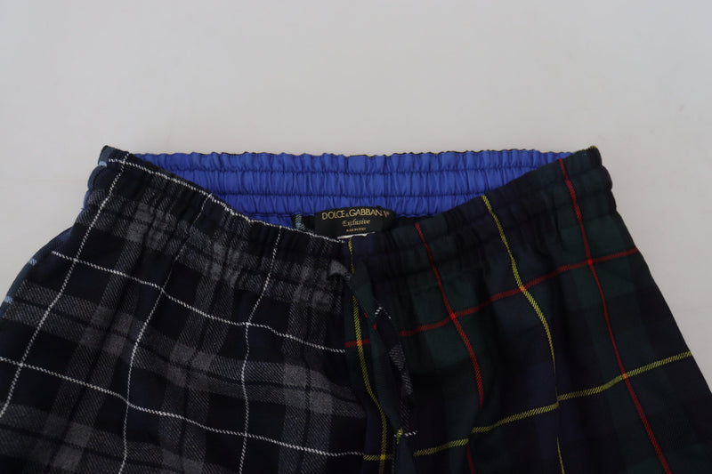 Pantalon de jogging en laine à carreaux multicolores pour homme de Dolce &amp; Gabbana