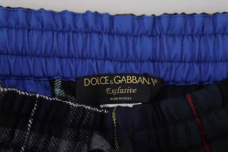 Pantalon de jogging en laine à carreaux multicolores pour homme de Dolce &amp; Gabbana