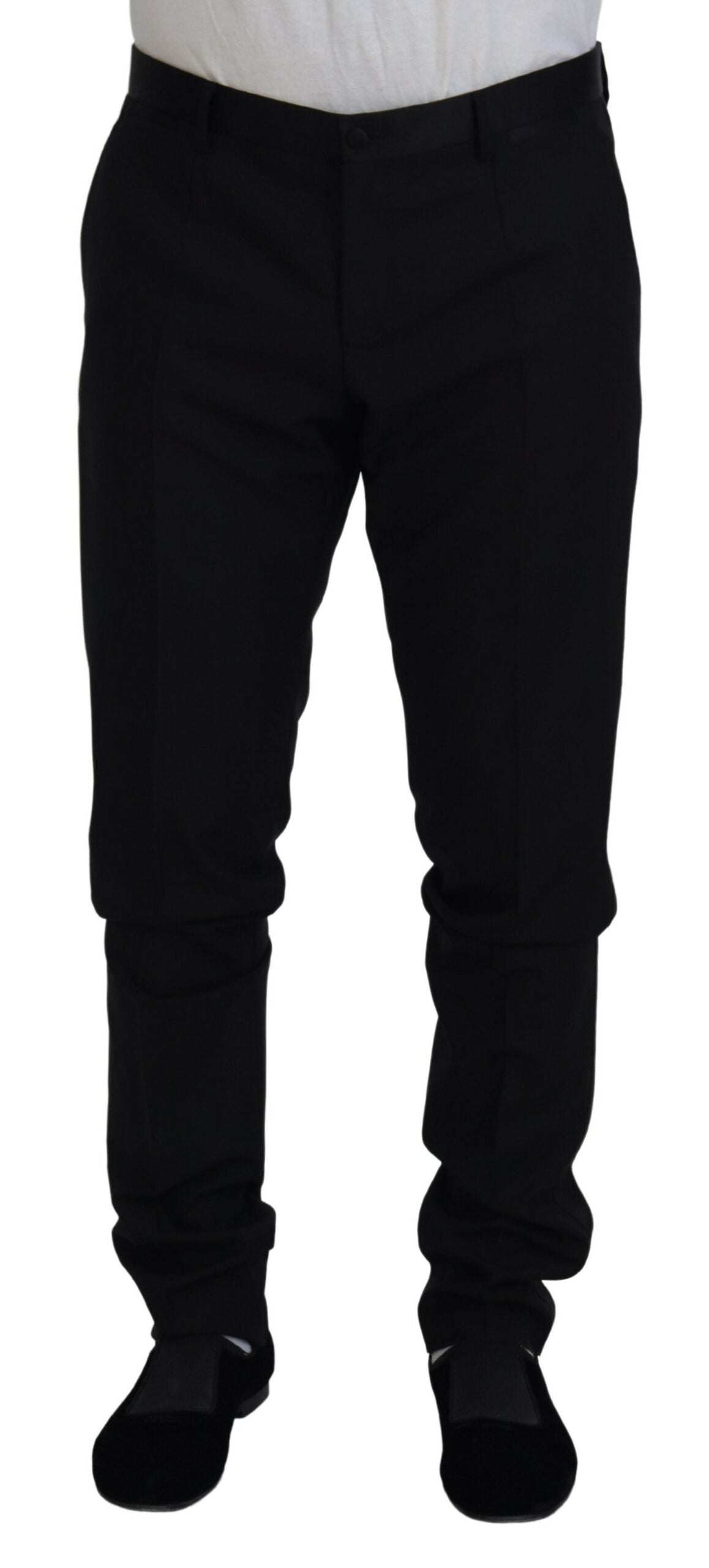 Pantalon tailleur noir en laine Dolce &amp; Gabbana