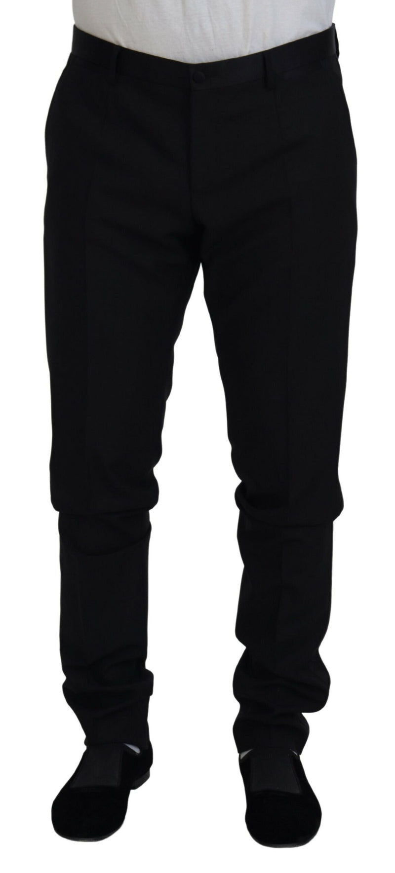 Pantalon tailleur noir en laine Dolce &amp; Gabbana