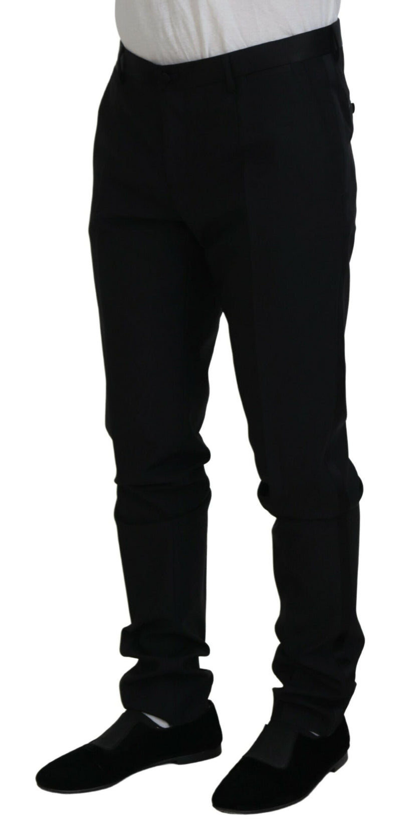 Pantalon tailleur noir en laine Dolce &amp; Gabbana