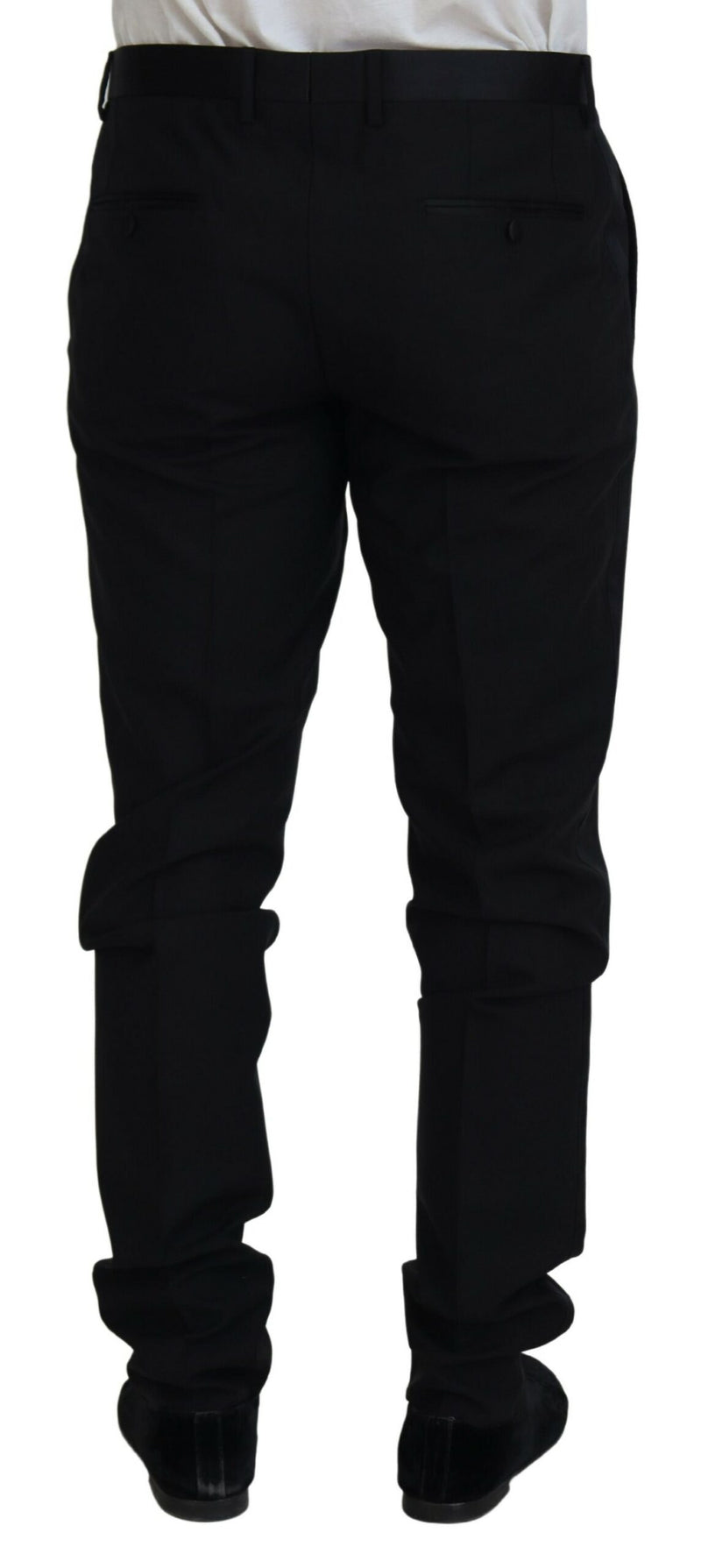 Pantalon tailleur noir en laine Dolce &amp; Gabbana