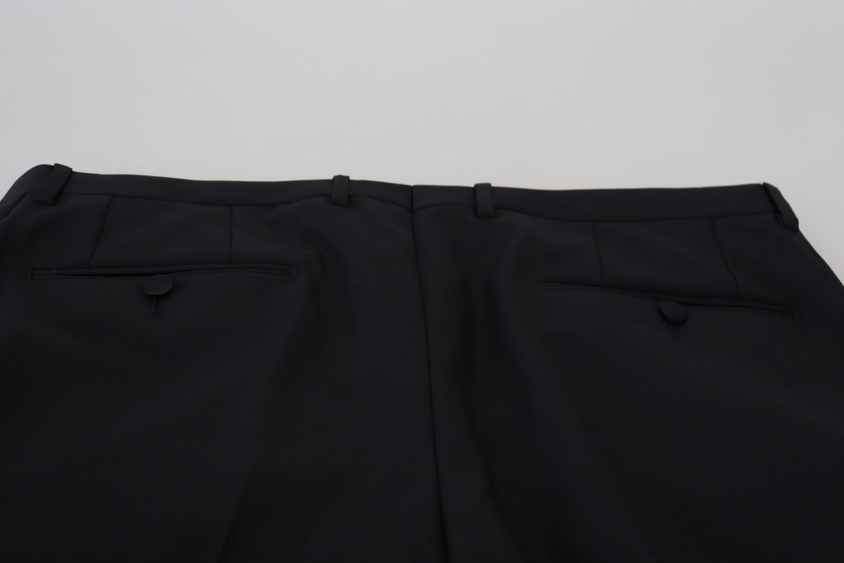 Pantalon tailleur noir en laine Dolce &amp; Gabbana