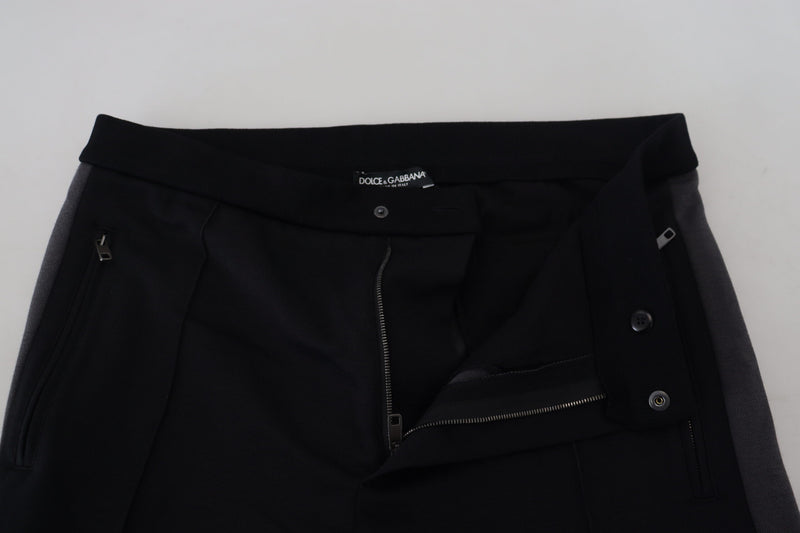 Pantalon de jogging en laine noire à motif fer à cheval de Dolce &amp; Gabbana