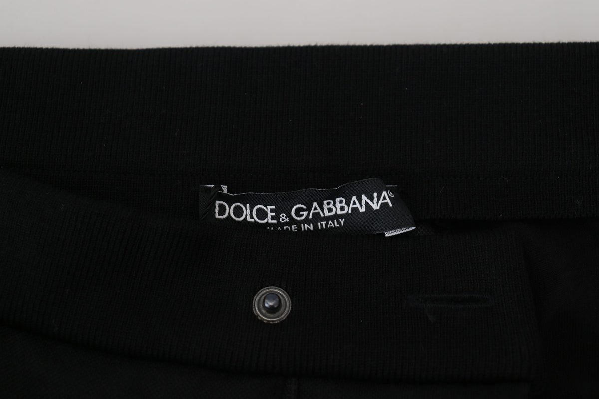 Pantalon de jogging en laine noire à motif fer à cheval de Dolce &amp; Gabbana