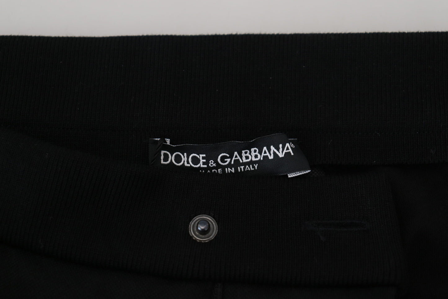 Dolce &amp; Gabbana zwarte wollen joggingbroek met hoefijzermotief