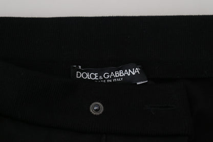 Dolce &amp; Gabbana zwarte wollen joggingbroek met hoefijzermotief