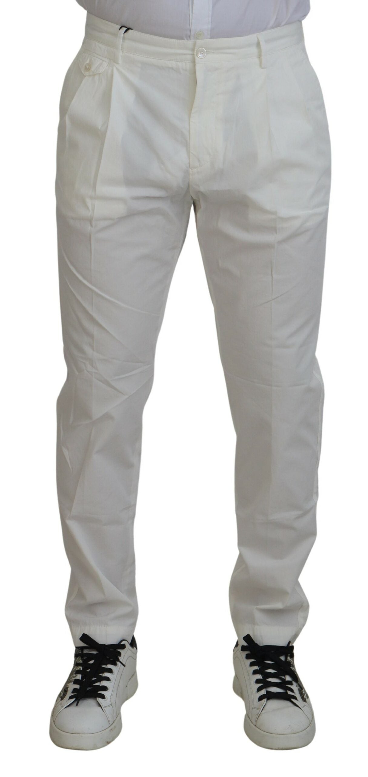 Pantalon chino skinny en coton blanc Dolce &amp; Gabbana