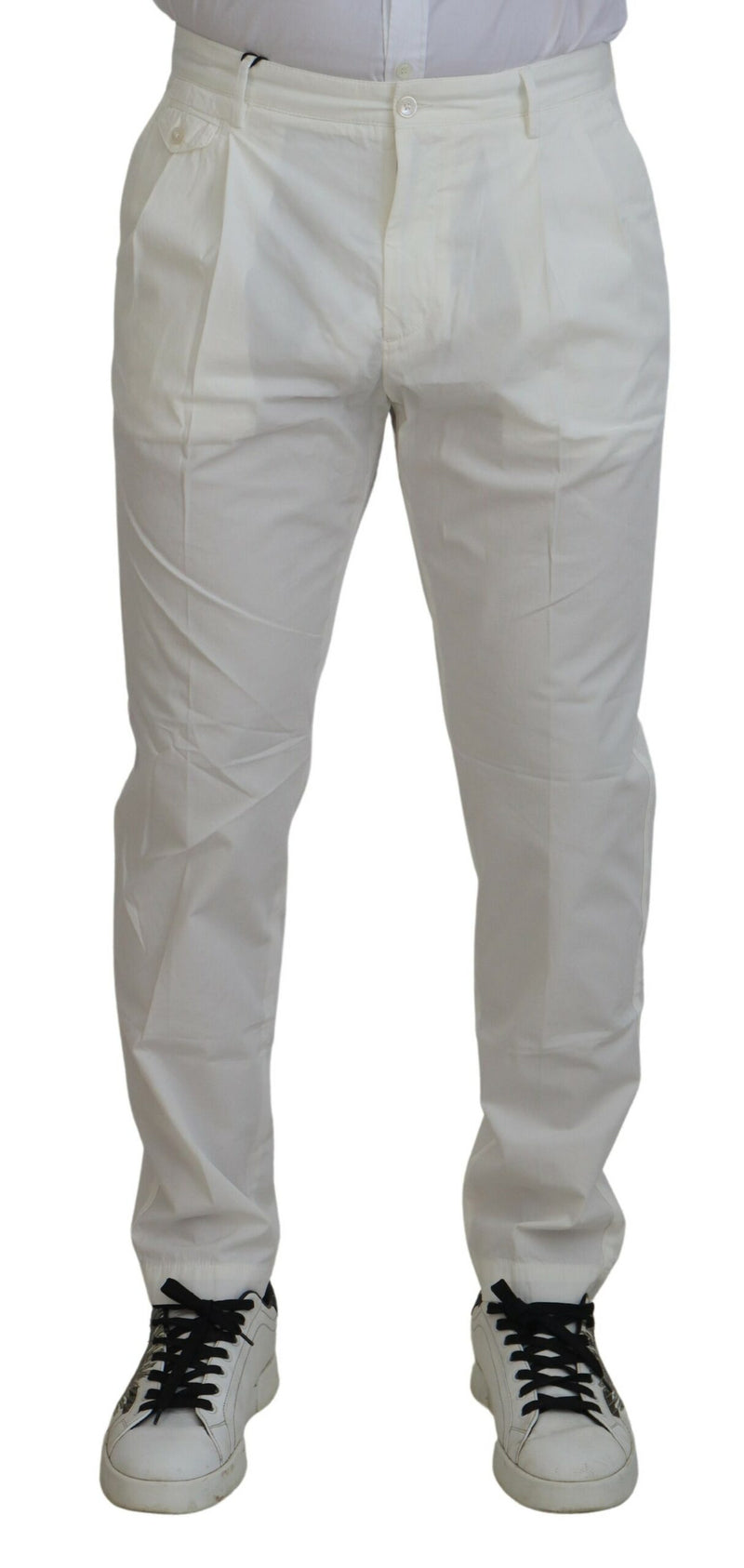 Pantalon chino skinny en coton blanc Dolce &amp; Gabbana