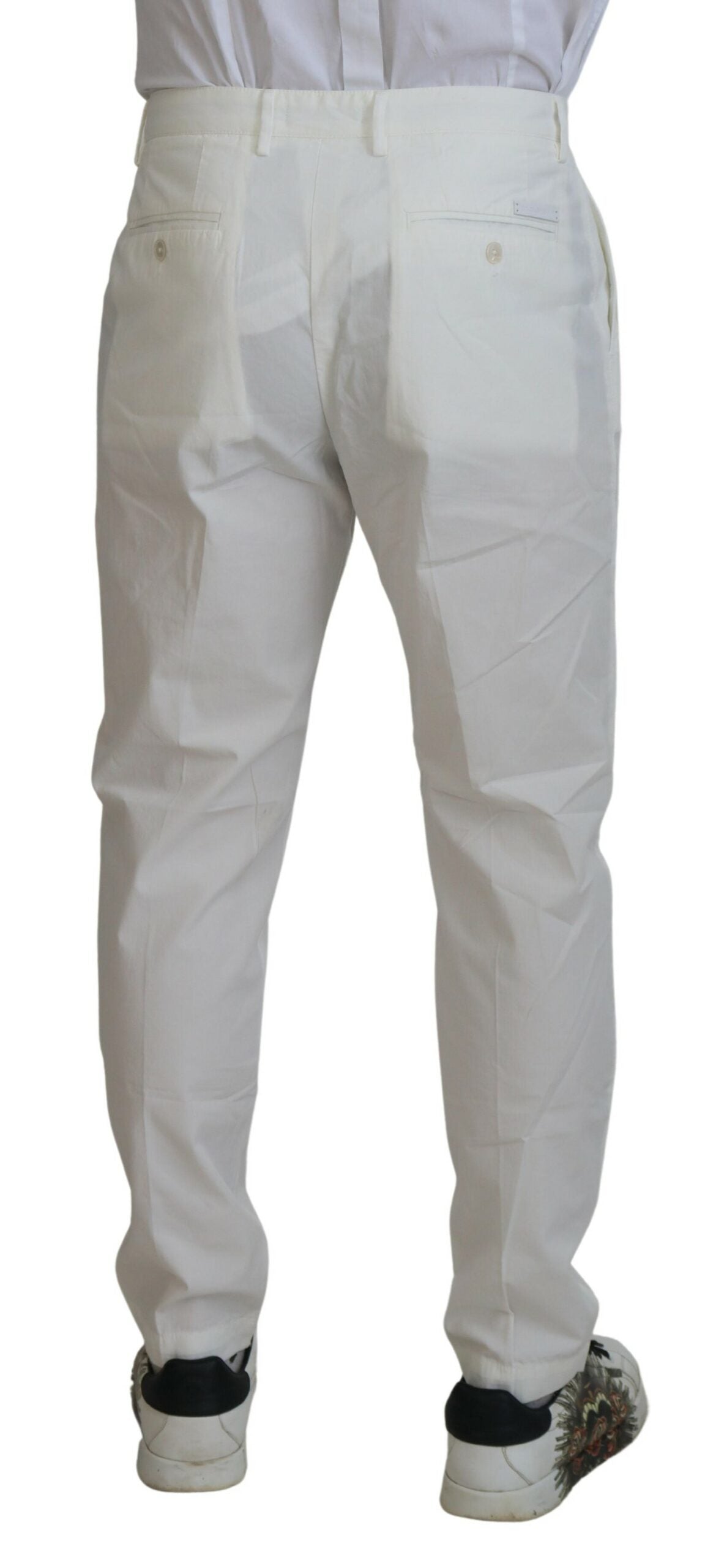 Pantalon chino skinny en coton blanc Dolce &amp; Gabbana