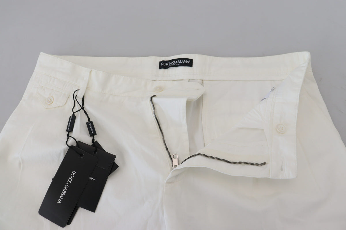 Pantalon chino skinny en coton blanc Dolce &amp; Gabbana