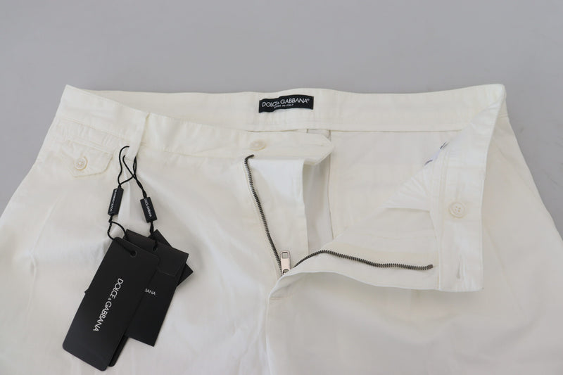 Pantalon chino skinny en coton blanc Dolce &amp; Gabbana