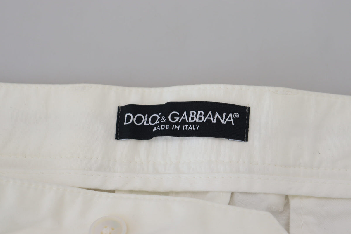 Pantalon chino skinny en coton blanc Dolce &amp; Gabbana