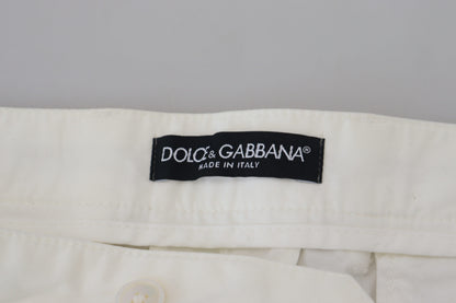 Pantalon chino skinny en coton blanc Dolce &amp; Gabbana