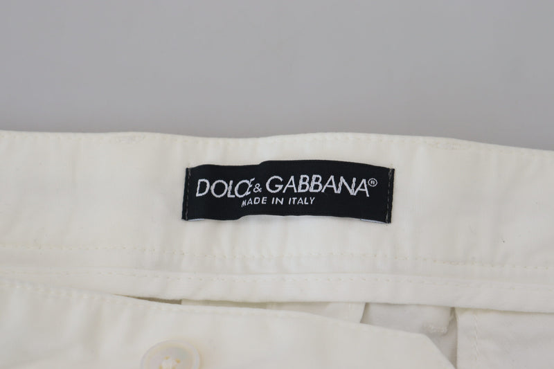Pantalon chino skinny en coton blanc Dolce &amp; Gabbana