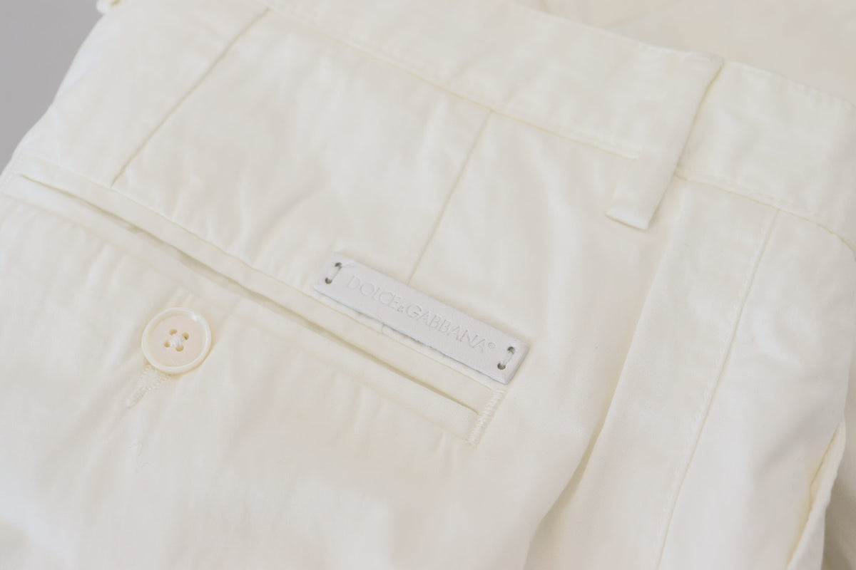 Pantalon chino skinny en coton blanc Dolce &amp; Gabbana