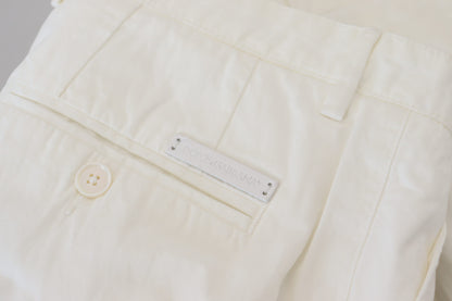 Pantalon chino skinny en coton blanc Dolce &amp; Gabbana