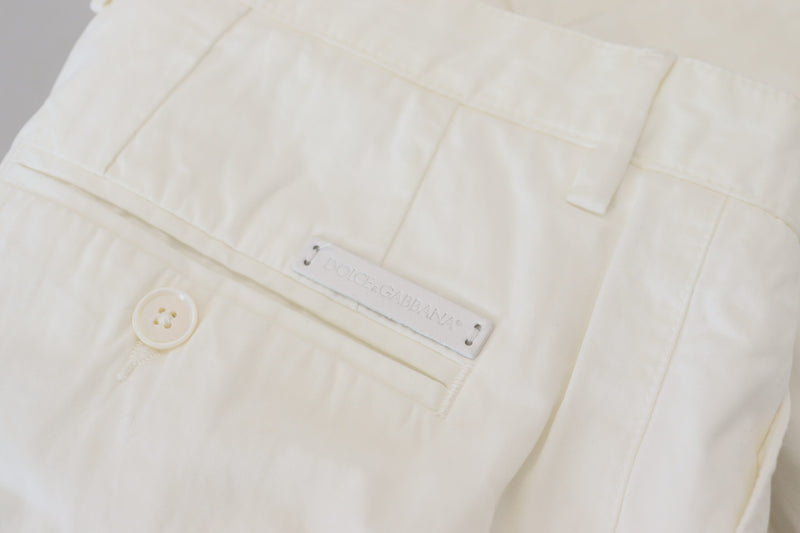 Pantalon chino skinny en coton blanc Dolce &amp; Gabbana