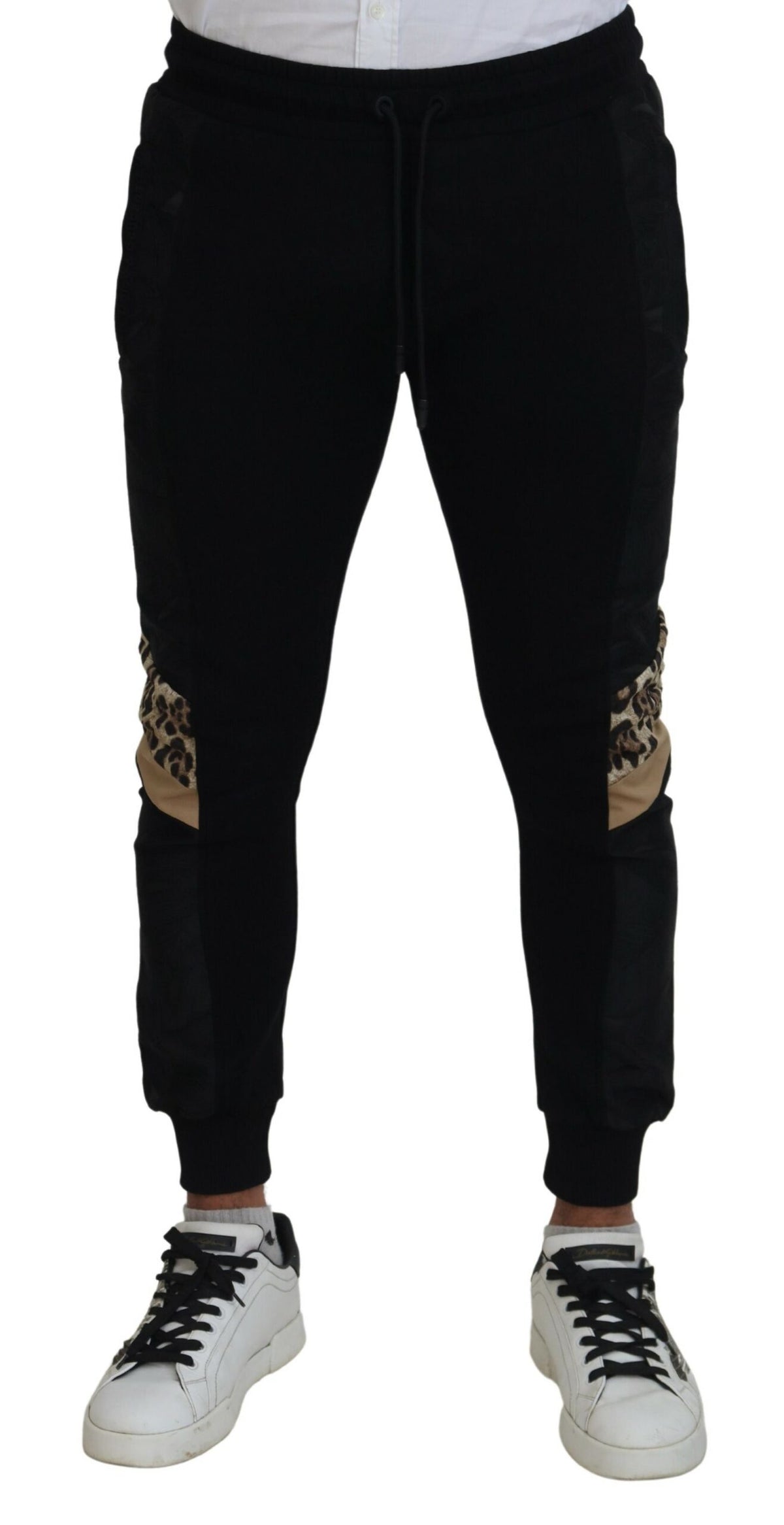 Pantalon de jogging skinny noir en polyester pour homme de Dolce &amp; Gabbana