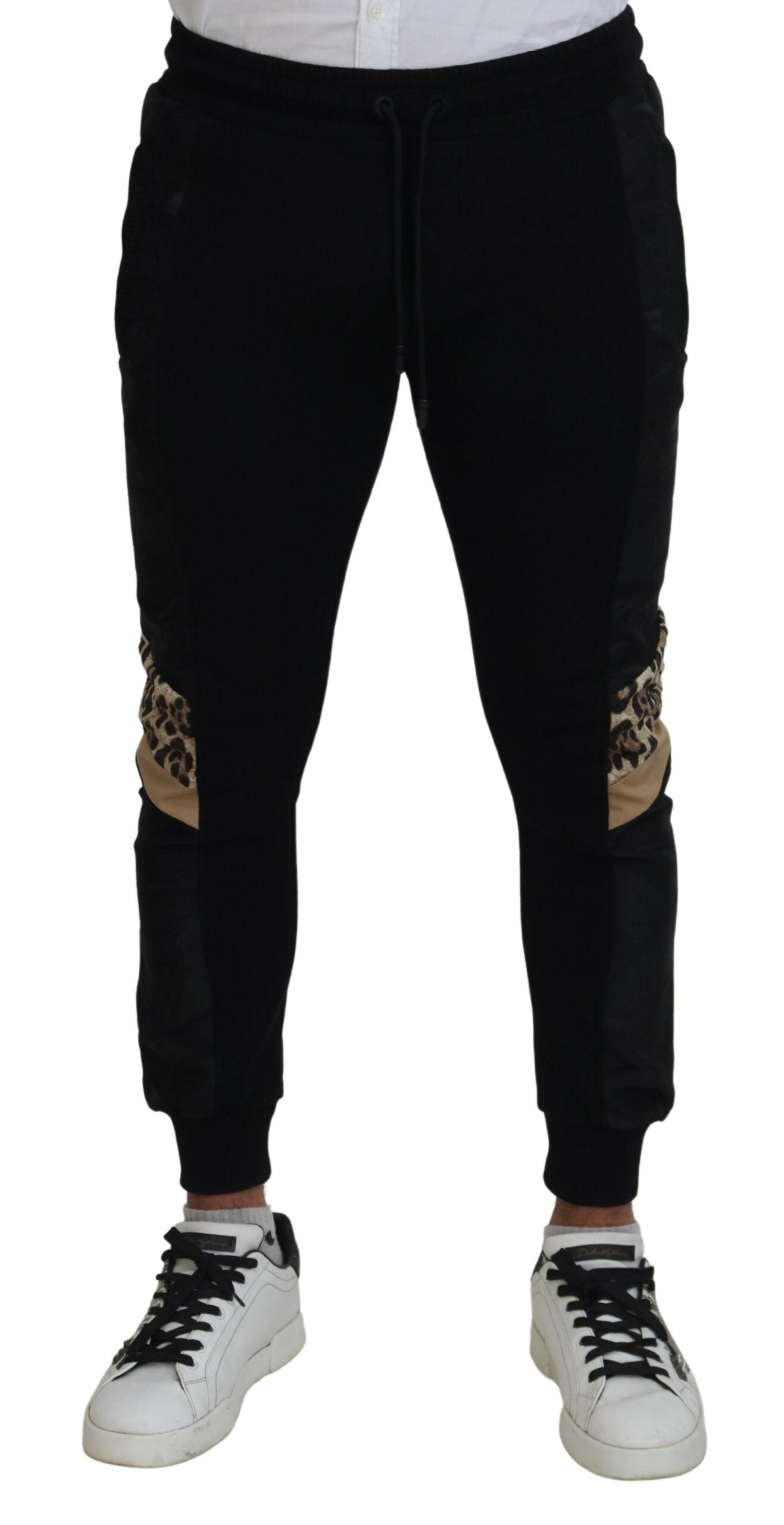 Pantalon de jogging skinny noir en polyester pour homme de Dolce &amp; Gabbana