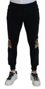 Pantalon de jogging skinny noir en polyester pour homme de Dolce &amp; Gabbana