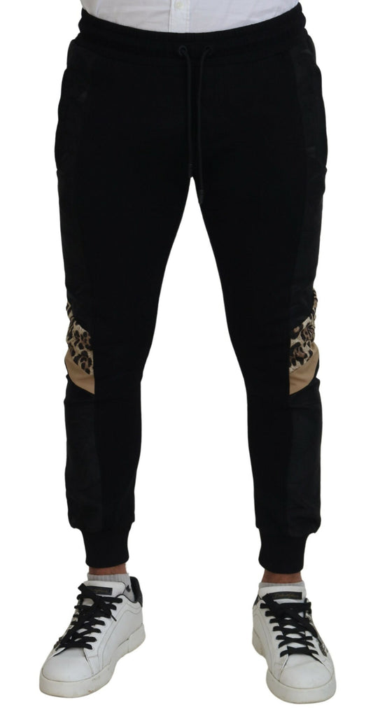 Pantalon de jogging skinny noir en polyester pour homme de Dolce &amp; Gabbana