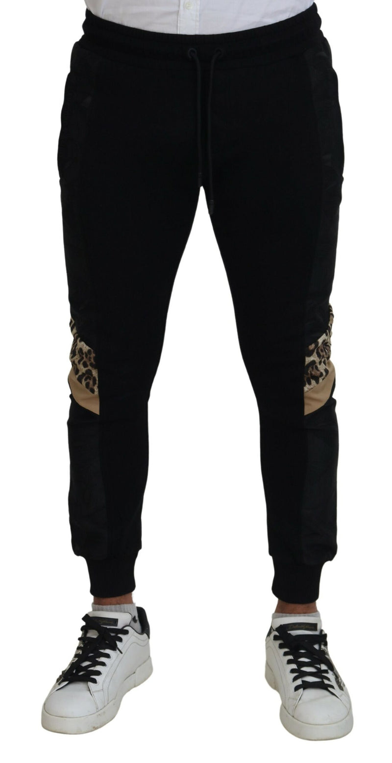 Pantalon de jogging skinny noir en polyester pour homme de Dolce &amp; Gabbana