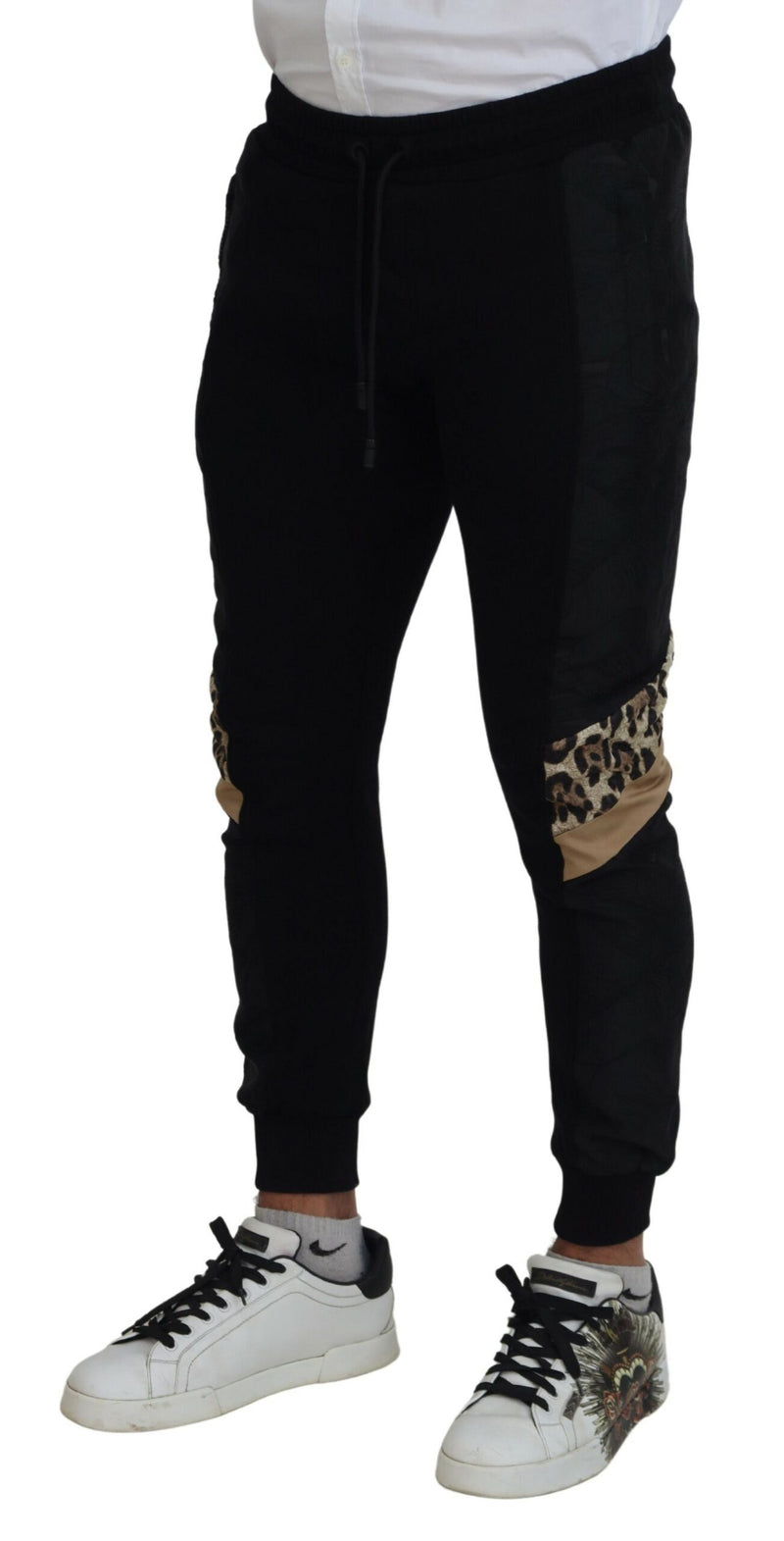 Pantalon de jogging skinny noir en polyester pour homme de Dolce &amp; Gabbana