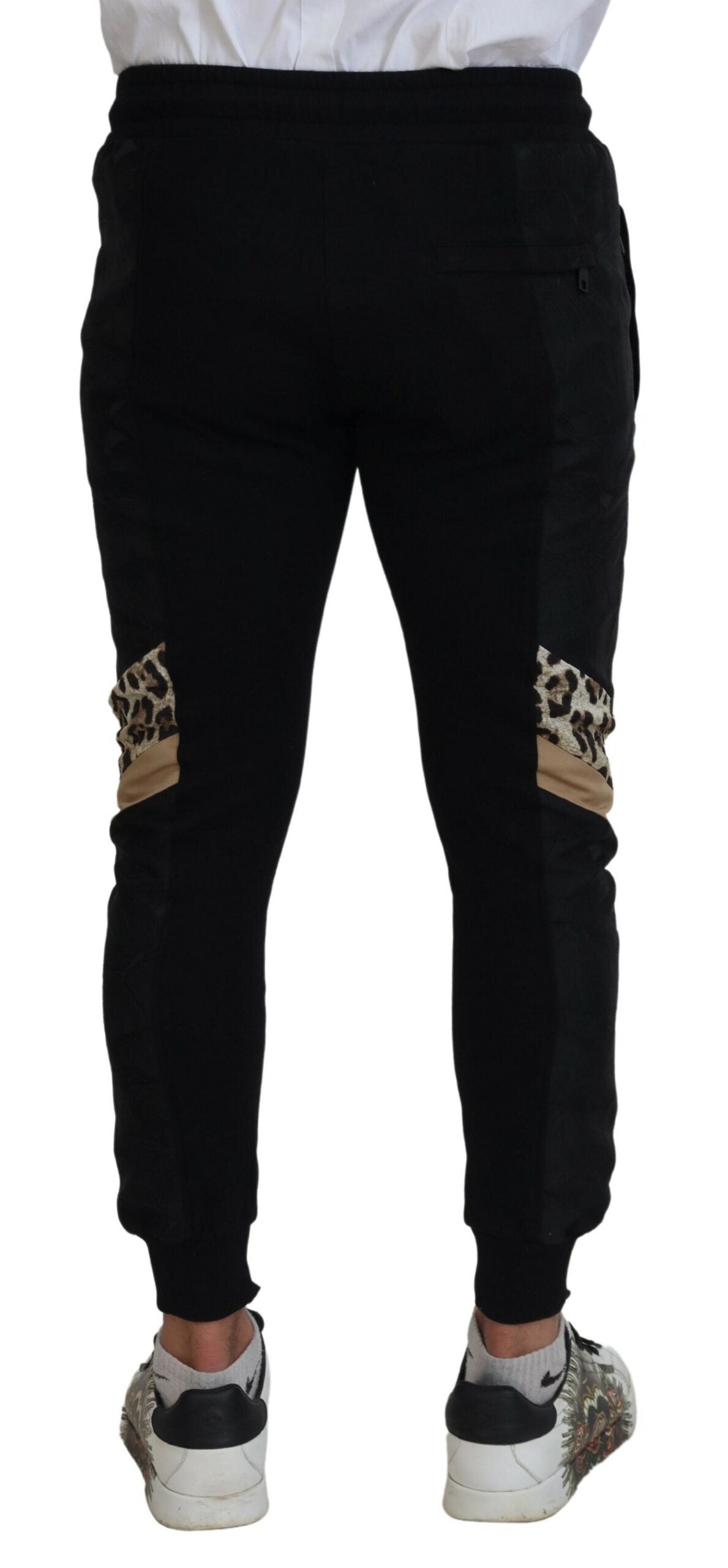 Pantalon de jogging skinny noir en polyester pour homme de Dolce &amp; Gabbana