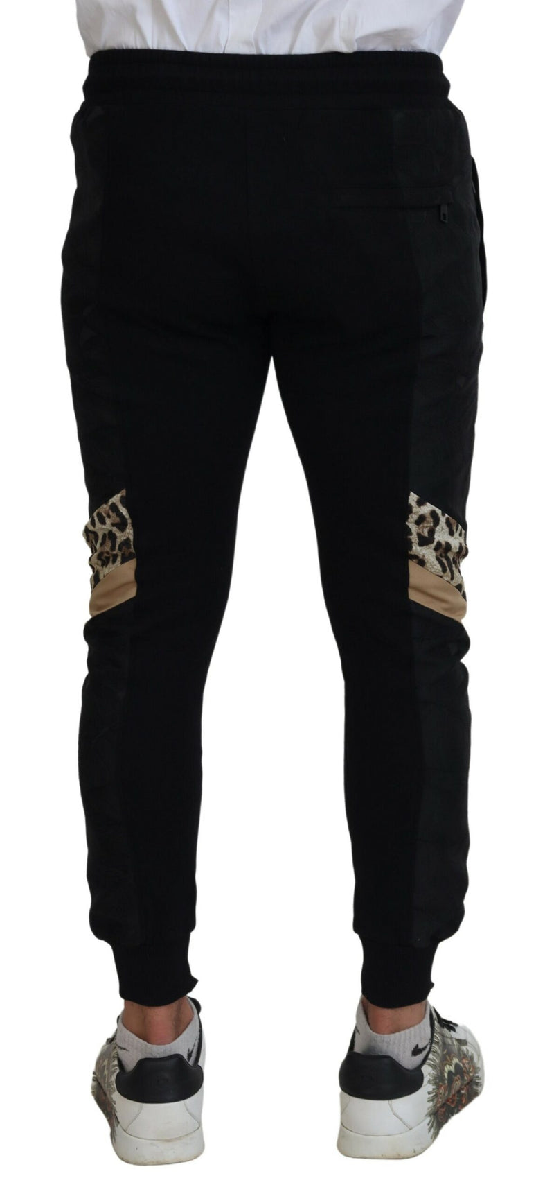 Pantalon de jogging skinny noir en polyester pour homme de Dolce &amp; Gabbana