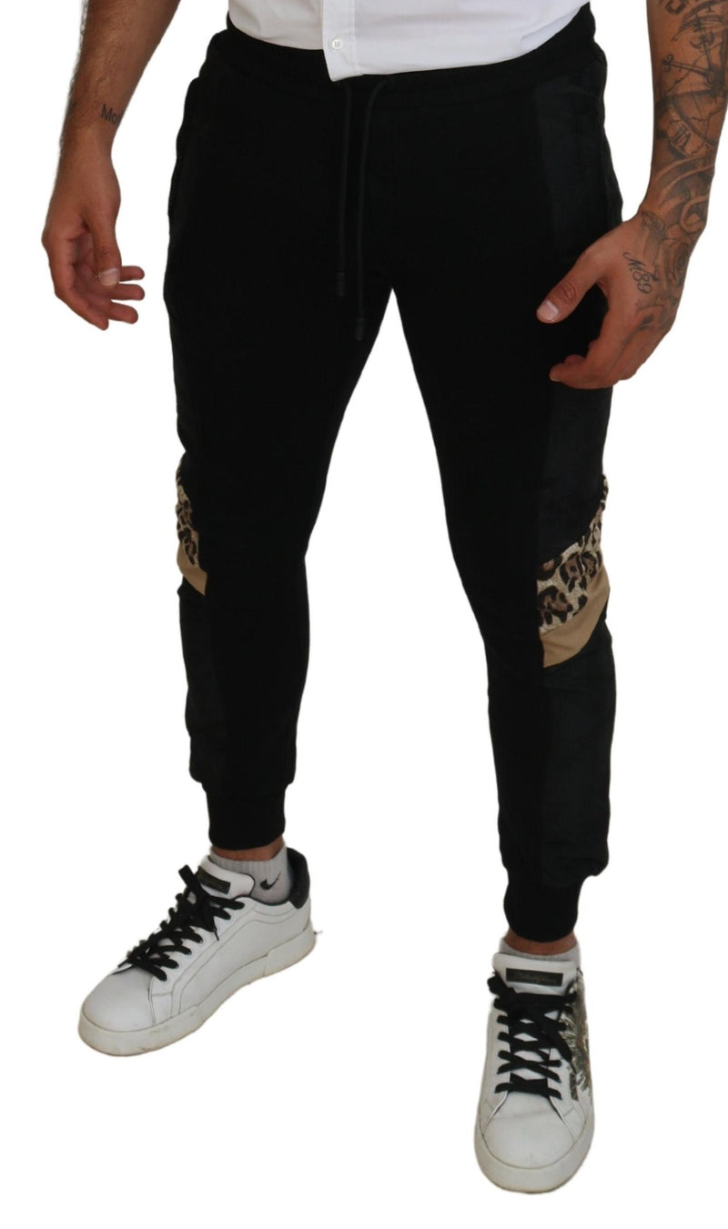 Pantalon de jogging skinny noir en polyester pour homme de Dolce &amp; Gabbana